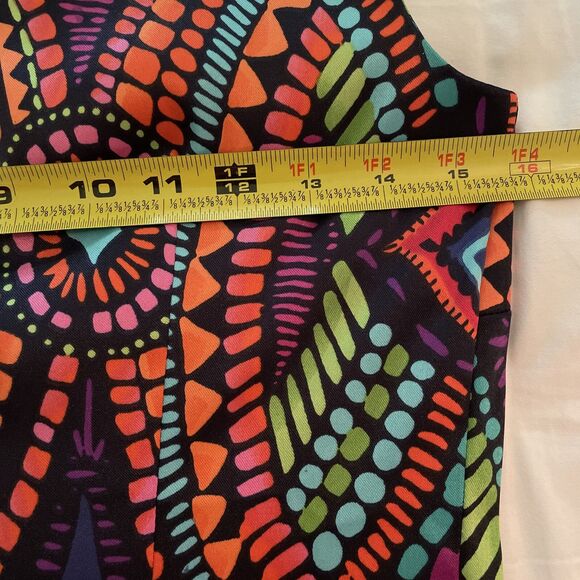 AGB Colorful Floral Geometric Shift Dress Womens Size 4P Groovy - Picture 5 of 12